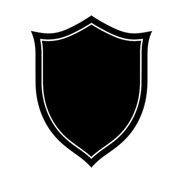 A black shield icon vector