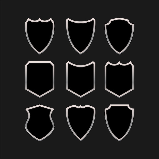 Шаблон набора черных щитов