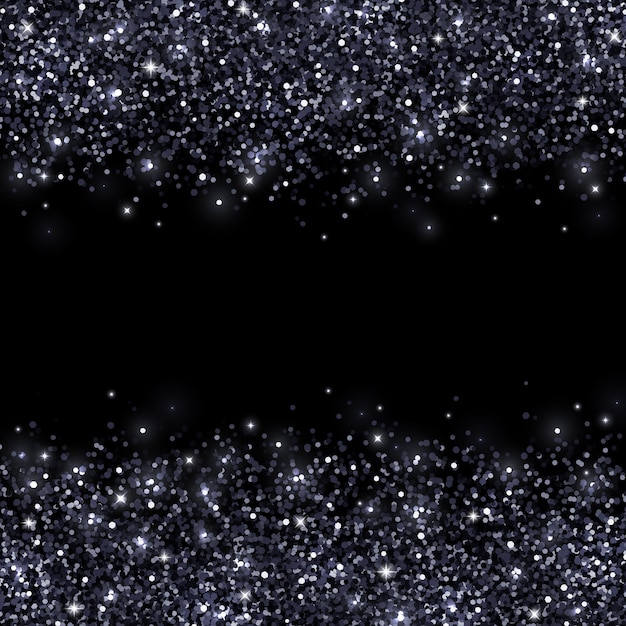 Black shiny glitter on black background vector