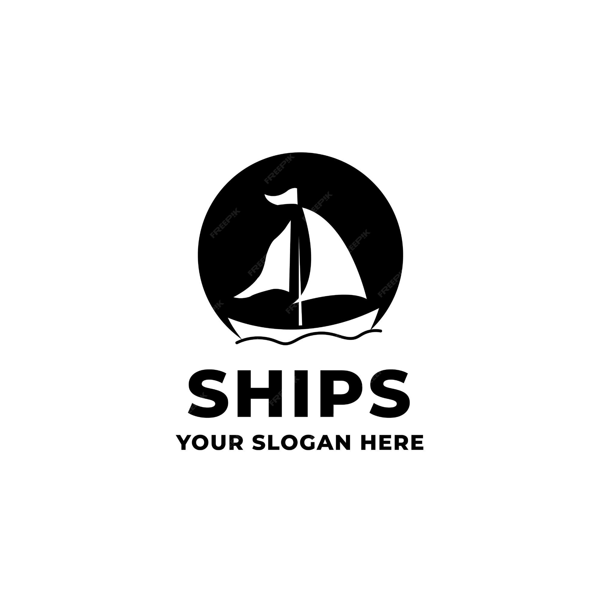 Premium Vector Black ship logo design template
