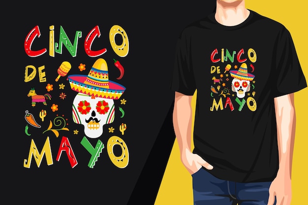 Vector a black shirt that says cinco de mayo on it.