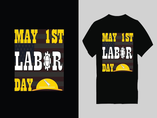 A black shirt that says may 1st day on it.