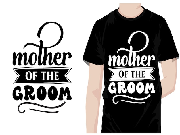 A black shirt that says mother of the groom on it.