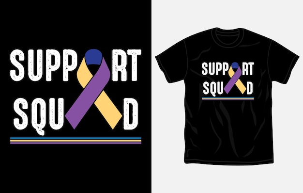 A black shirt that says support squad on it