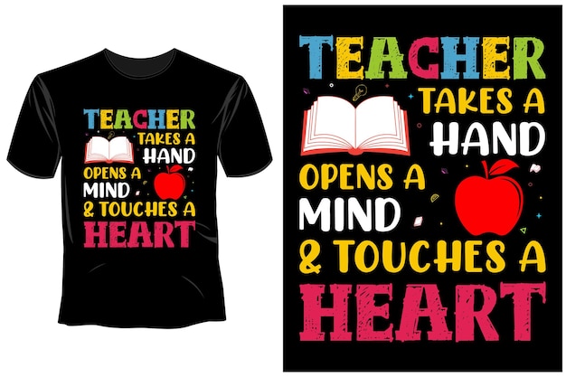 Vector a black shirt that says'teacher takes a hand'on it