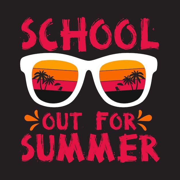 A black shirt with sunglasses that says school out for summer.