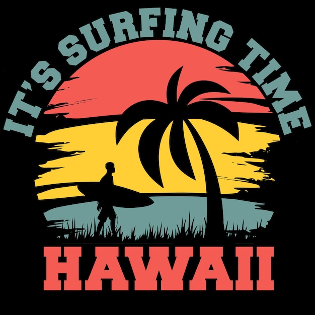 下部に「It's Surfing Time」と書かれた黒いシャツ。