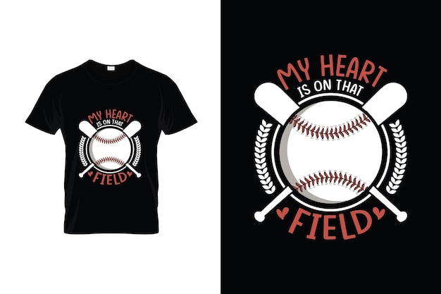 Vector a black shirt with the words my heart is on that field.