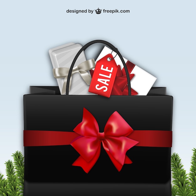 Vector black shopping bag for black friday