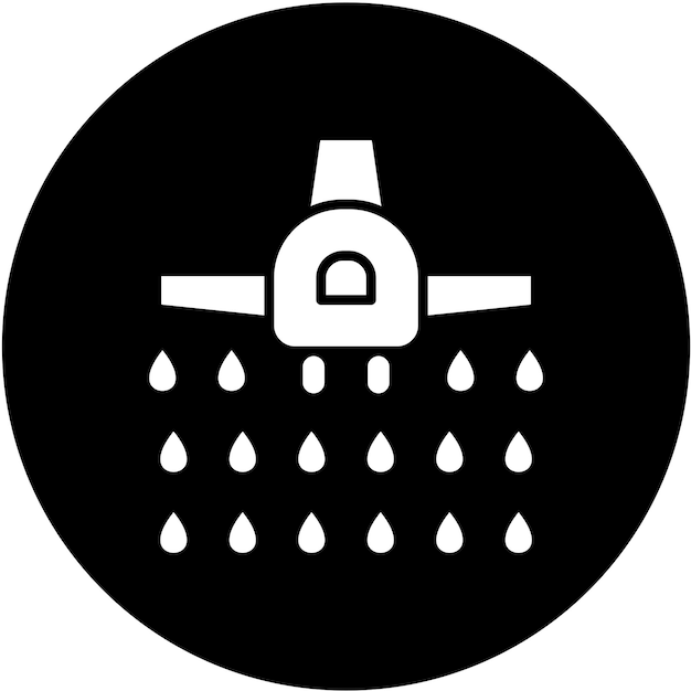 a black sign with a water droplet on it