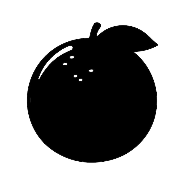 A black silhouette of a Apple clip art vector sketch