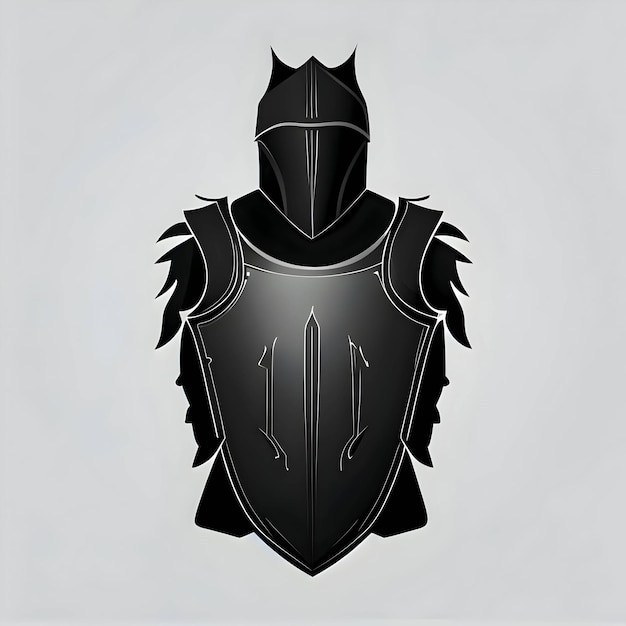 Black silhouette of an armor on white background