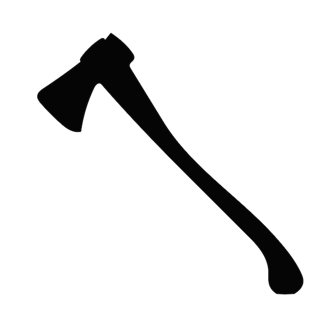 黒のシルエットの斧、ベクトル、分離