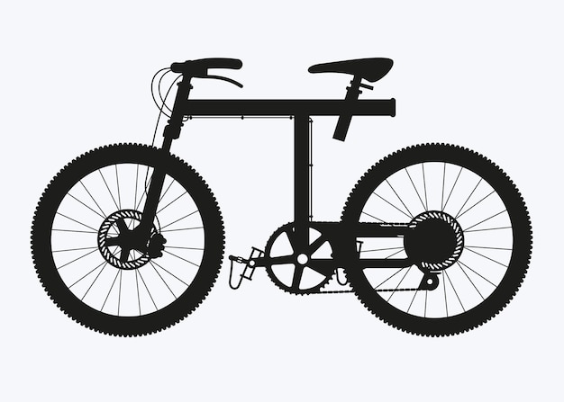 Black silhouette of bicycle or bike silhouette