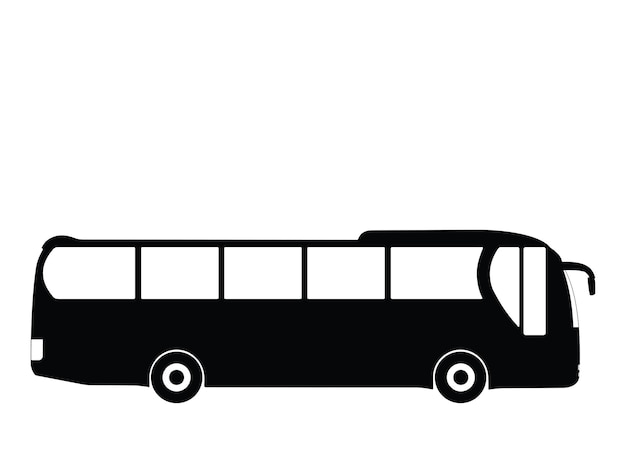 Vettore silhouette nera su un autobus illustrazione vettoriale