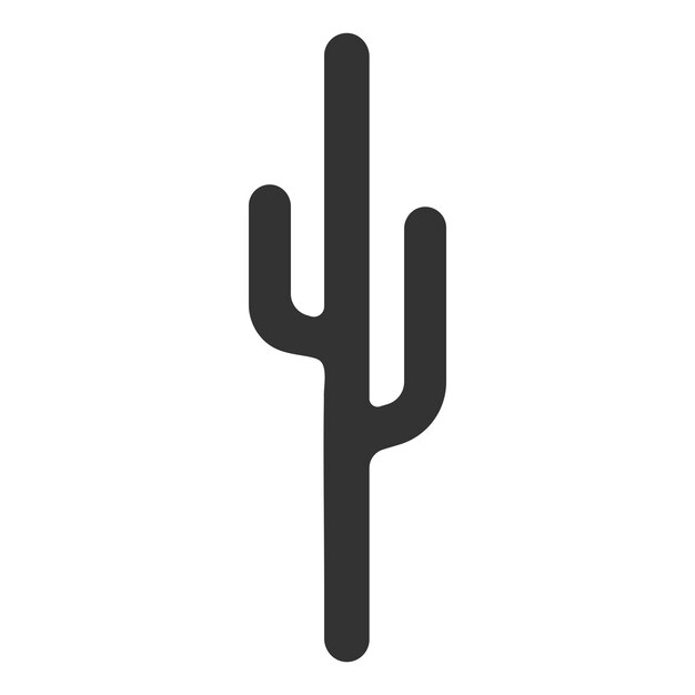 Black silhouette of a cactus Vector icon