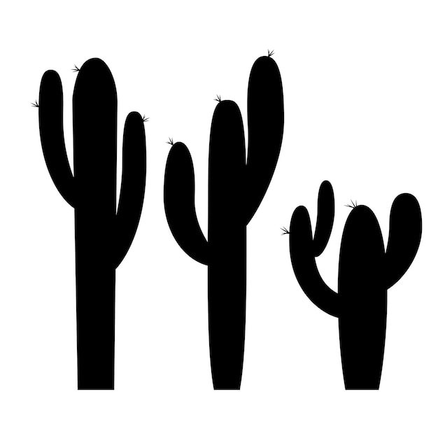 Black silhouette of a cactus