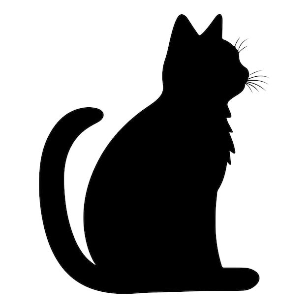 猫のクリップアートの黒いシルエット