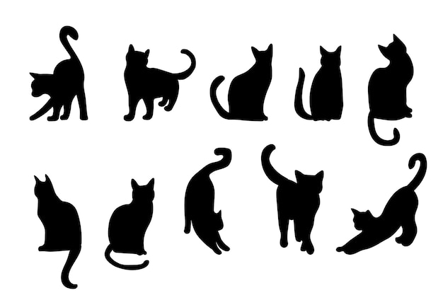 Black silhouette cat great design for any purposes logo print decorative sticker