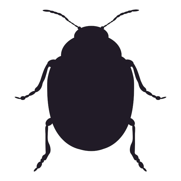 Black silhouette of the colorado potato beetle on a white background vector illustration