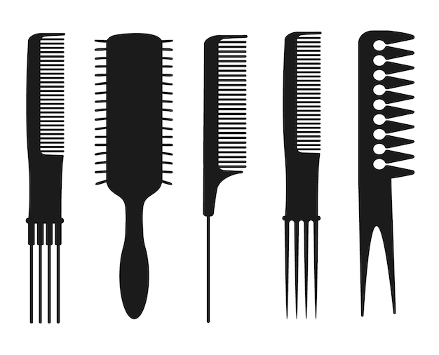 Black Silhouette of the comb isolated on white background