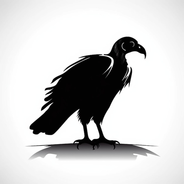 A black silhouette of a crow with the word " on it "