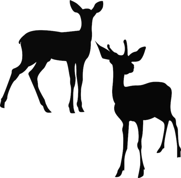 Black silhouette deer