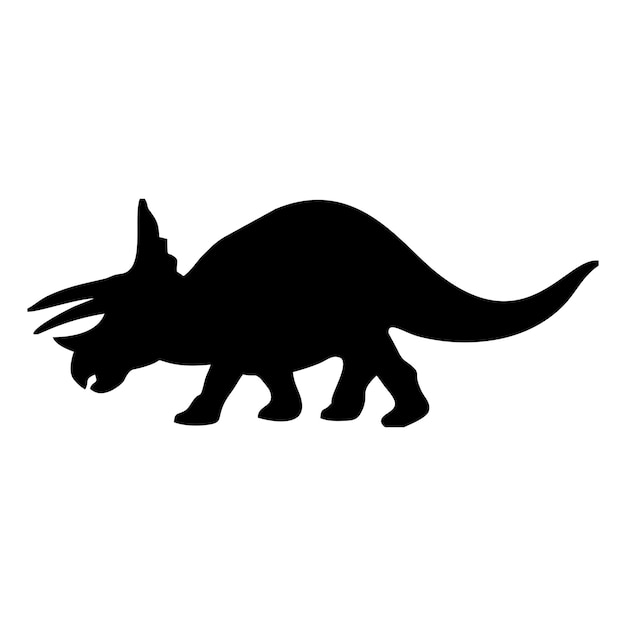 Vector black silhouette of a dinosaur or ancient animal