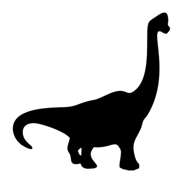 Vector black silhouette of a dinosaur or ancient animal