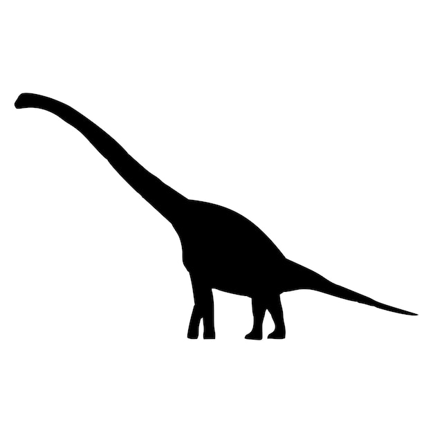 Vector black silhouette of a dinosaur or ancient animal