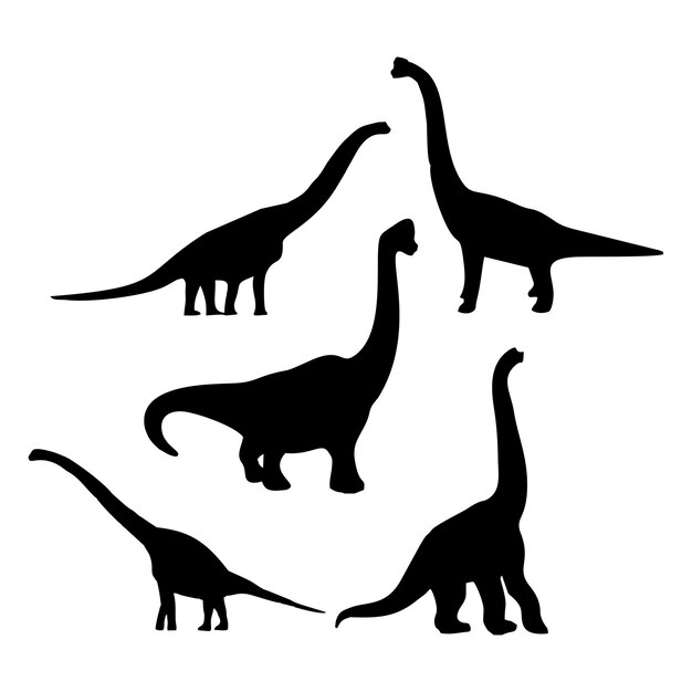 Vector black silhouette of a dinosaur or ancient animal