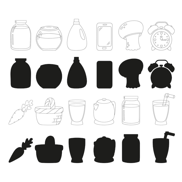 Black silhouette dishware.