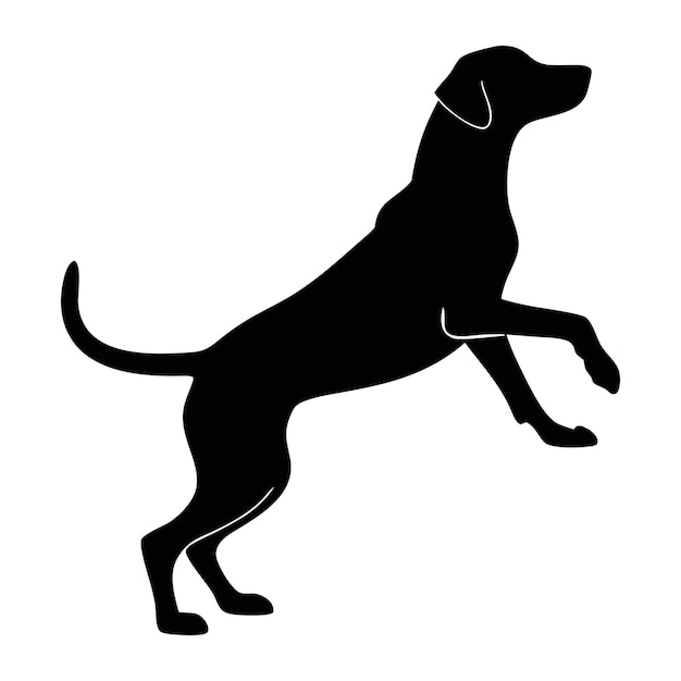 black silhouette of a dog jumping