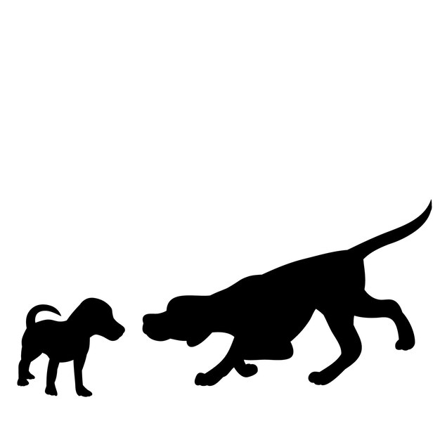 black silhouette of a dog walking