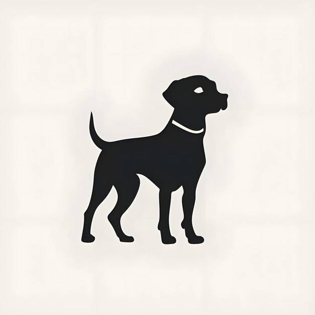 Vector black silhouette of a dog on white background