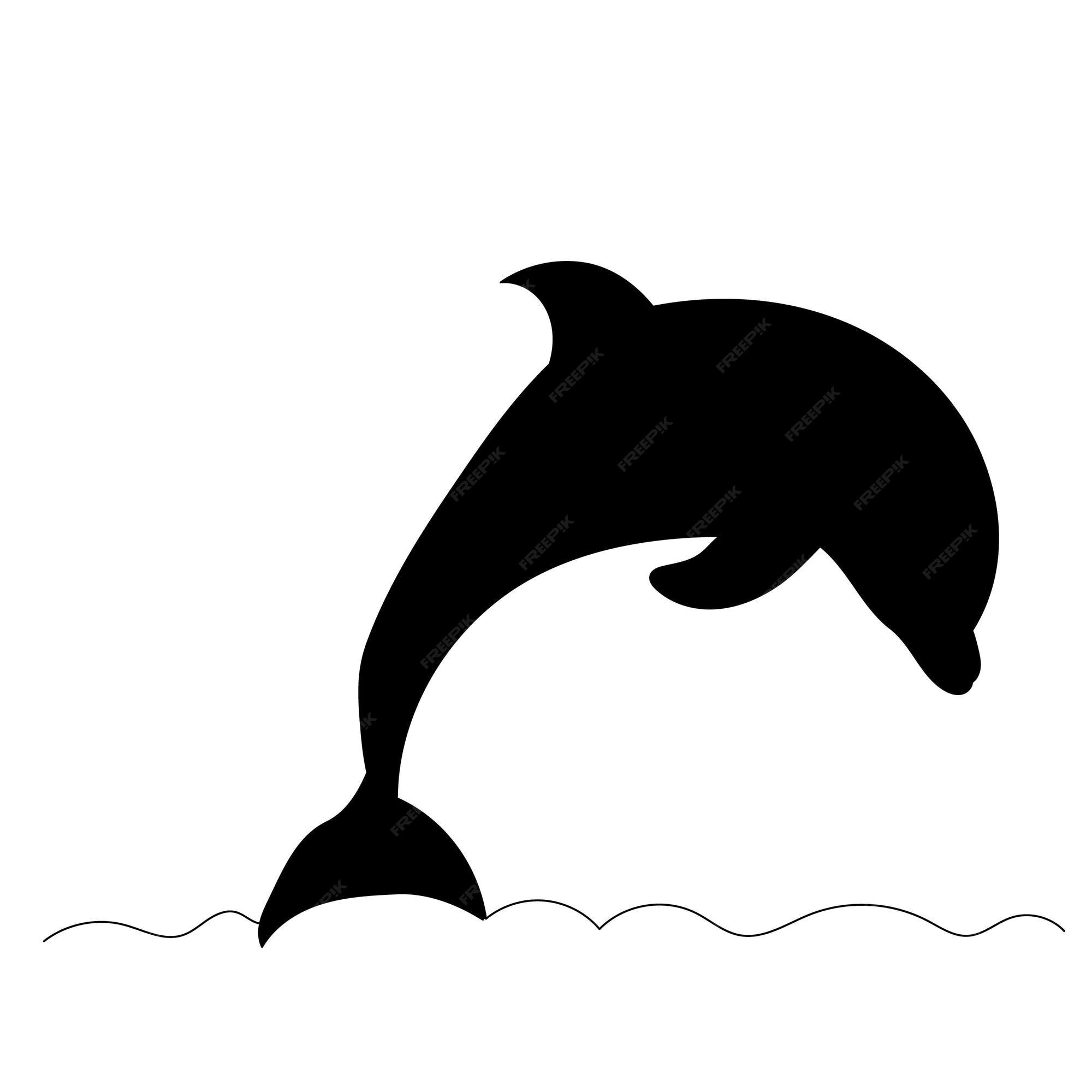 Premium Vector | Black silhouette dolphin isolated vector Premium Vector | Black silhouette dolphin isolated vector