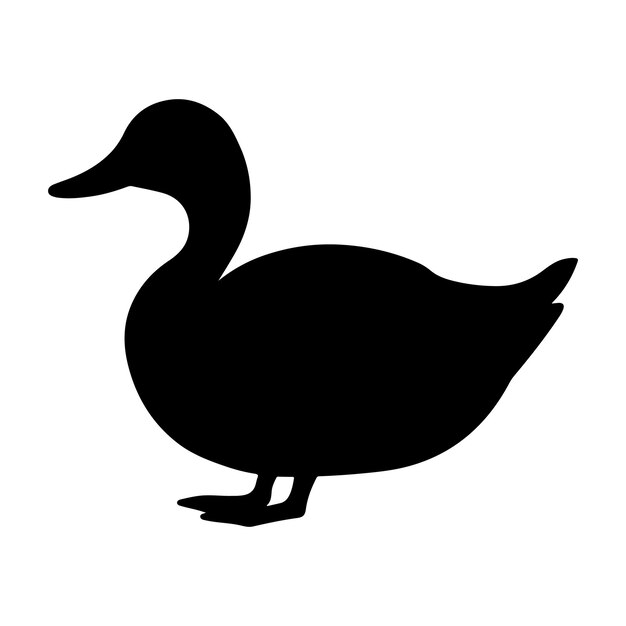 A black silhouette of a Duck clip art