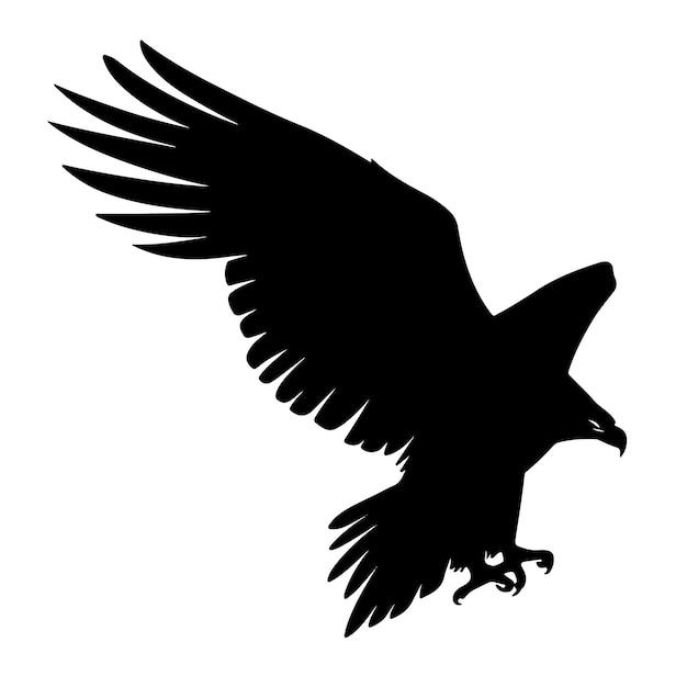 black silhouette of a Eagle