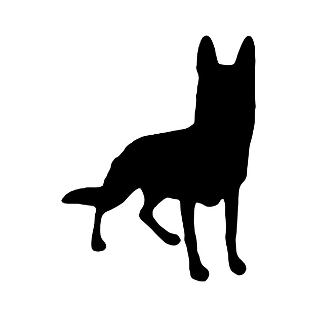 black silhouette of german shepherd dog on a white background vector illustration