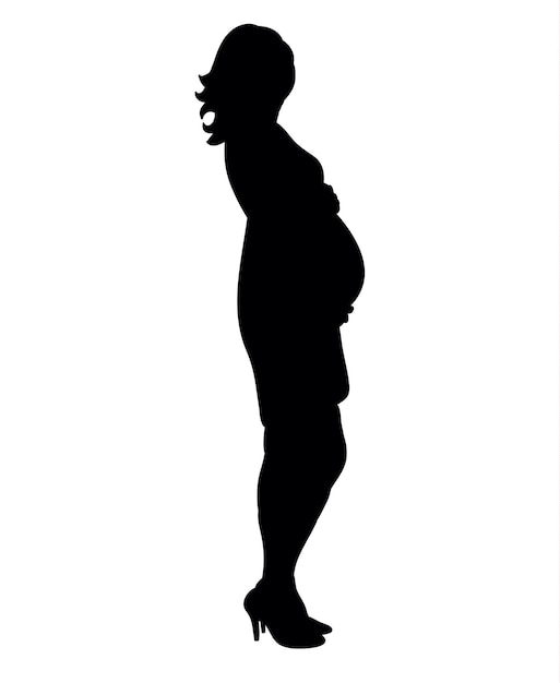 Black silhouette girl pregnant