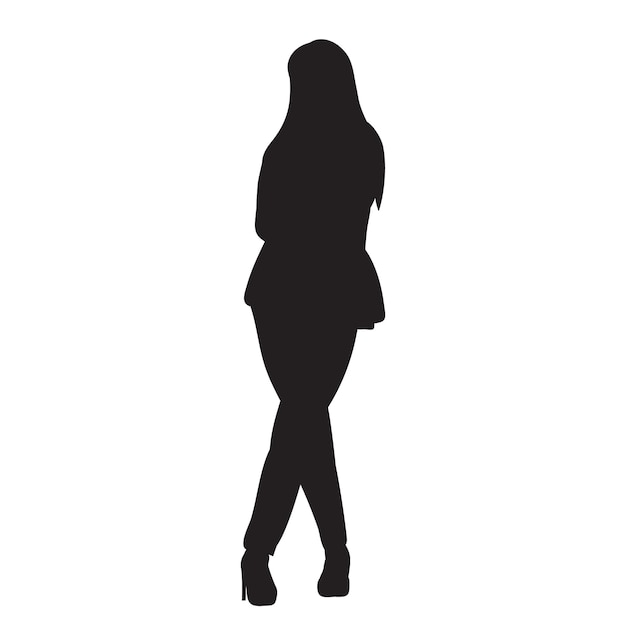 Vector black silhouette girl