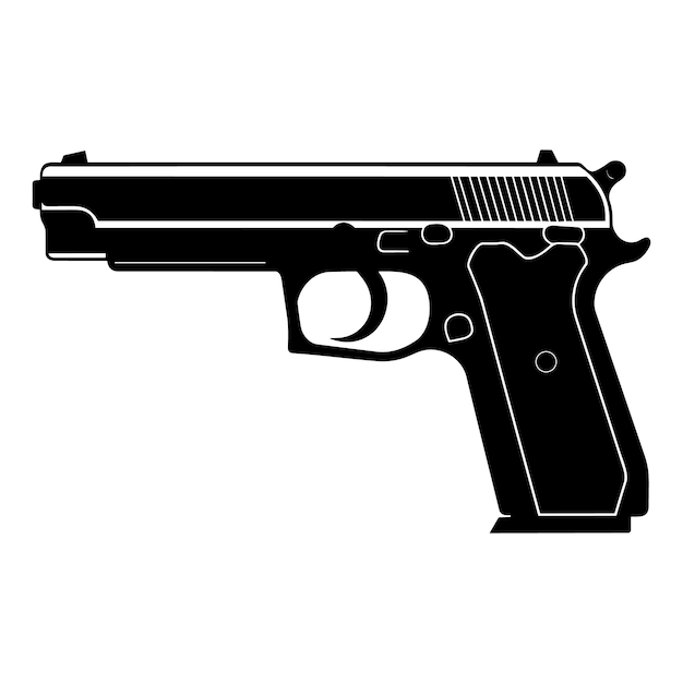 A black Silhouette gun vector