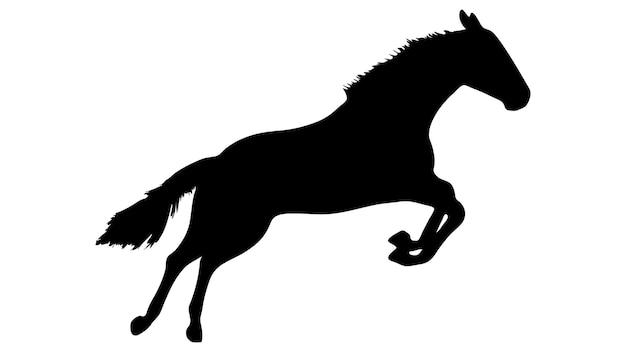 Black silhouette of horse beautiful horse vector design rearing up horse horses silhouette vector