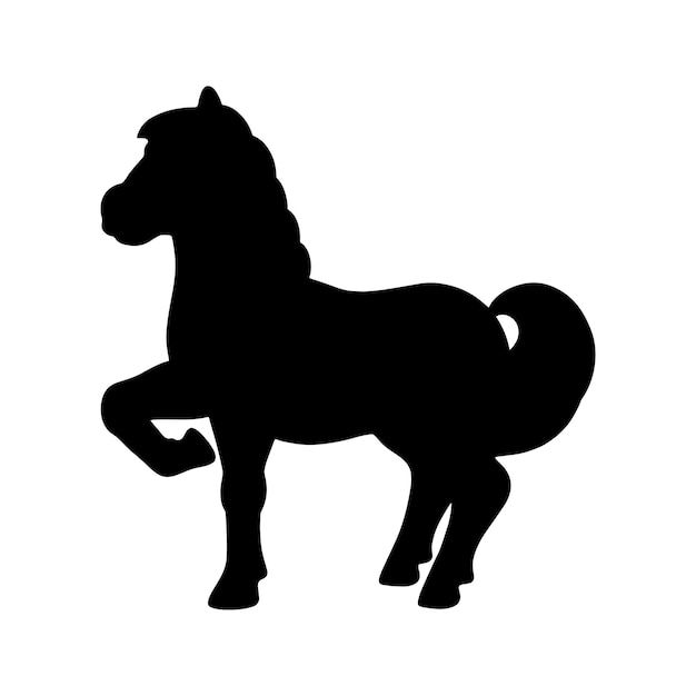Черный силуэт лошади элемент дизайна Шаблон для книг, наклейки, плакаты, открытки, одежда