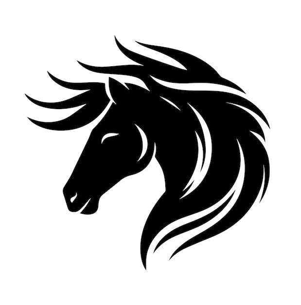 Black silhouette of horse icon vector illustration