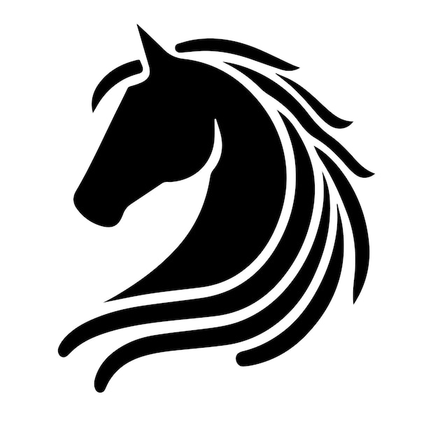 Black silhouette of horse icon vector illustration