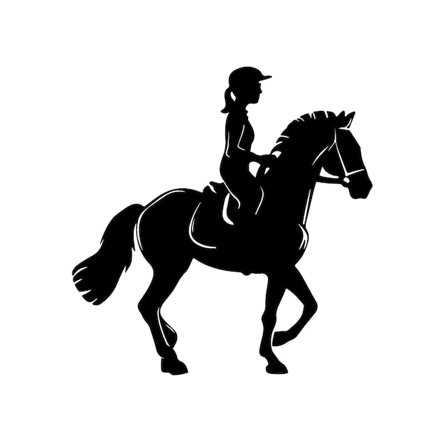 Black silhouette a horse side view