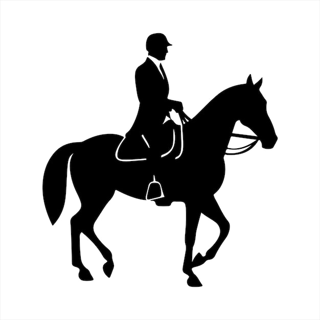 Vector a black silhouette horseback rider set