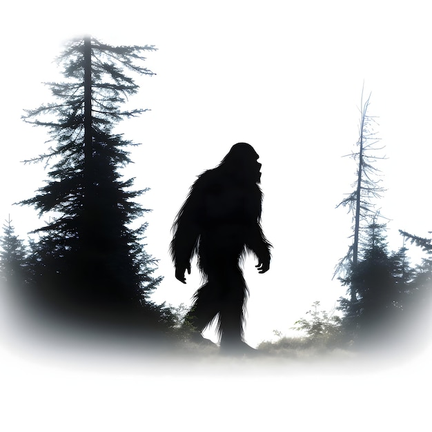 Black silhouette of a king kong gorilla on white background