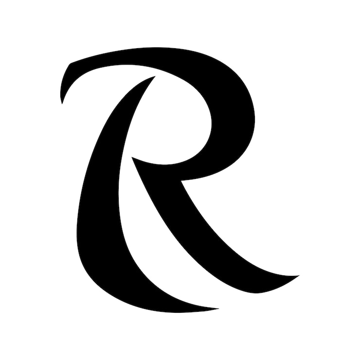 Vector black silhouette logo design of the letter r with a white background logotype vector illustration